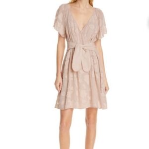 Joie Leighan Floral Mini Dress Pink Sky